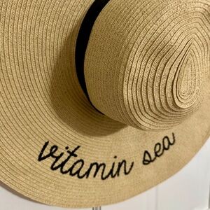 Wide-brimmed floppy beach hat